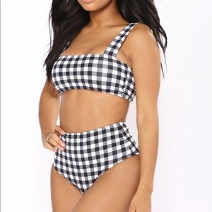 Gingham bathing suit